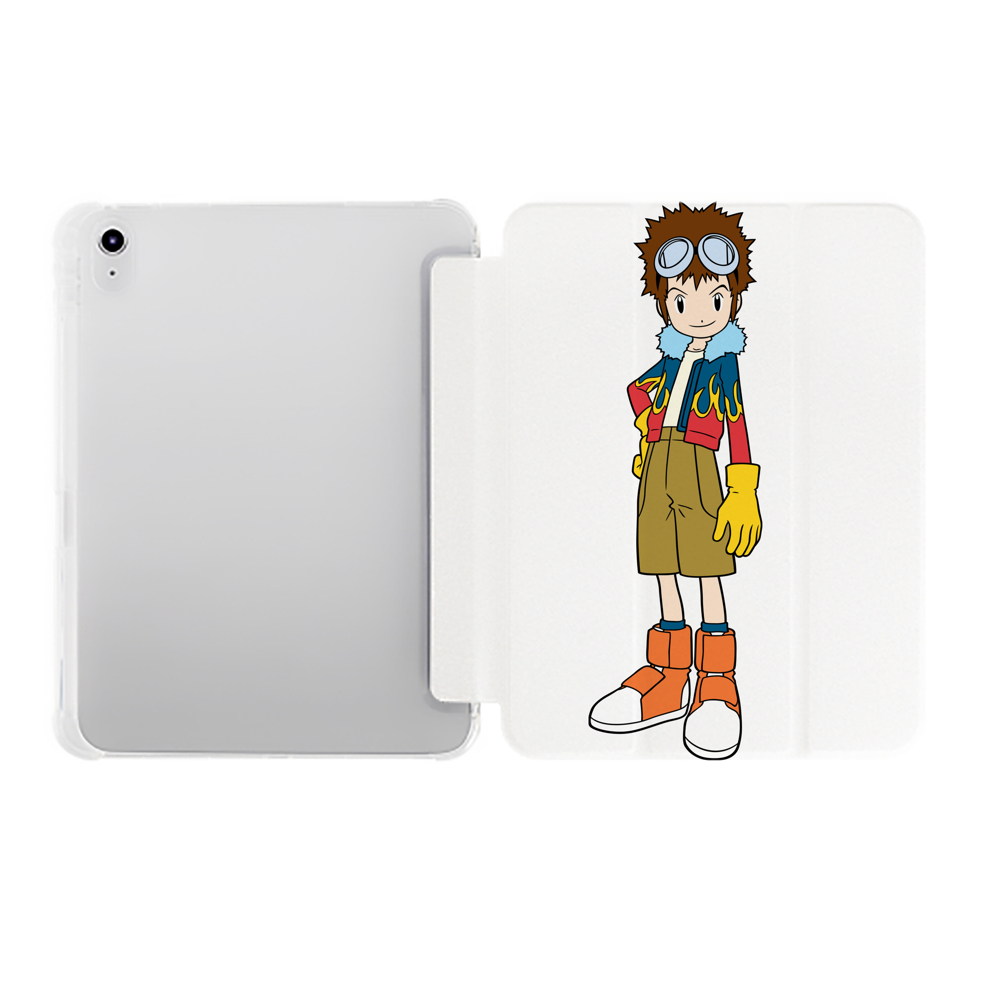（画像用） Digimon デジタルモンスター/デジモン IPad ケース ペン収納付き 三つ折りスタンド PUレザー×シリコン 対応機種9.5/10.5/10.9インチ